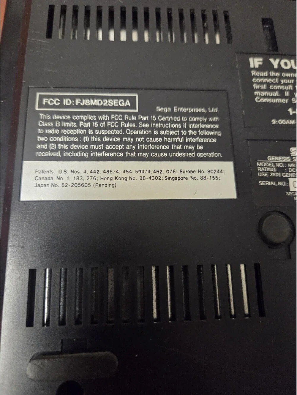 Sega Genesis System Console MK-1631 NTSC-U/C Black Video Game System Unit Only